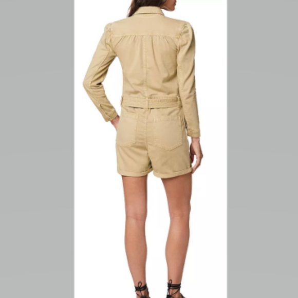 Joe’s Jeans The Alexa Shortall Romper in Boulder Tan sizes S and M - Picture 2 of 13